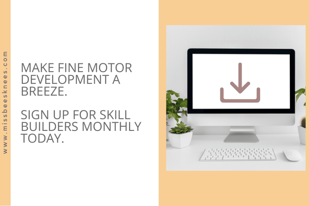 Sign up for skill builders monthly today to receive fine motor activities straight to your inbox!